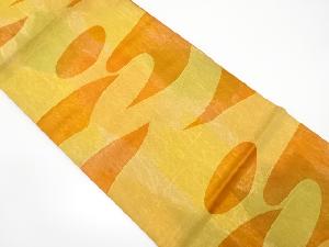 抽象模様織り出し開き名古屋帯（額縁仕立て）